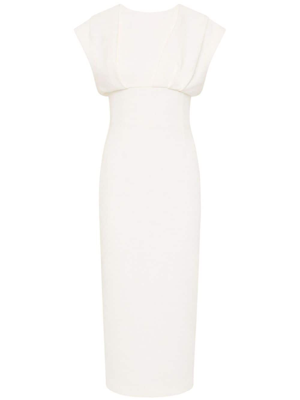 Rachel Gilbert Maggie draped-detailed midi dress - White von Rachel Gilbert