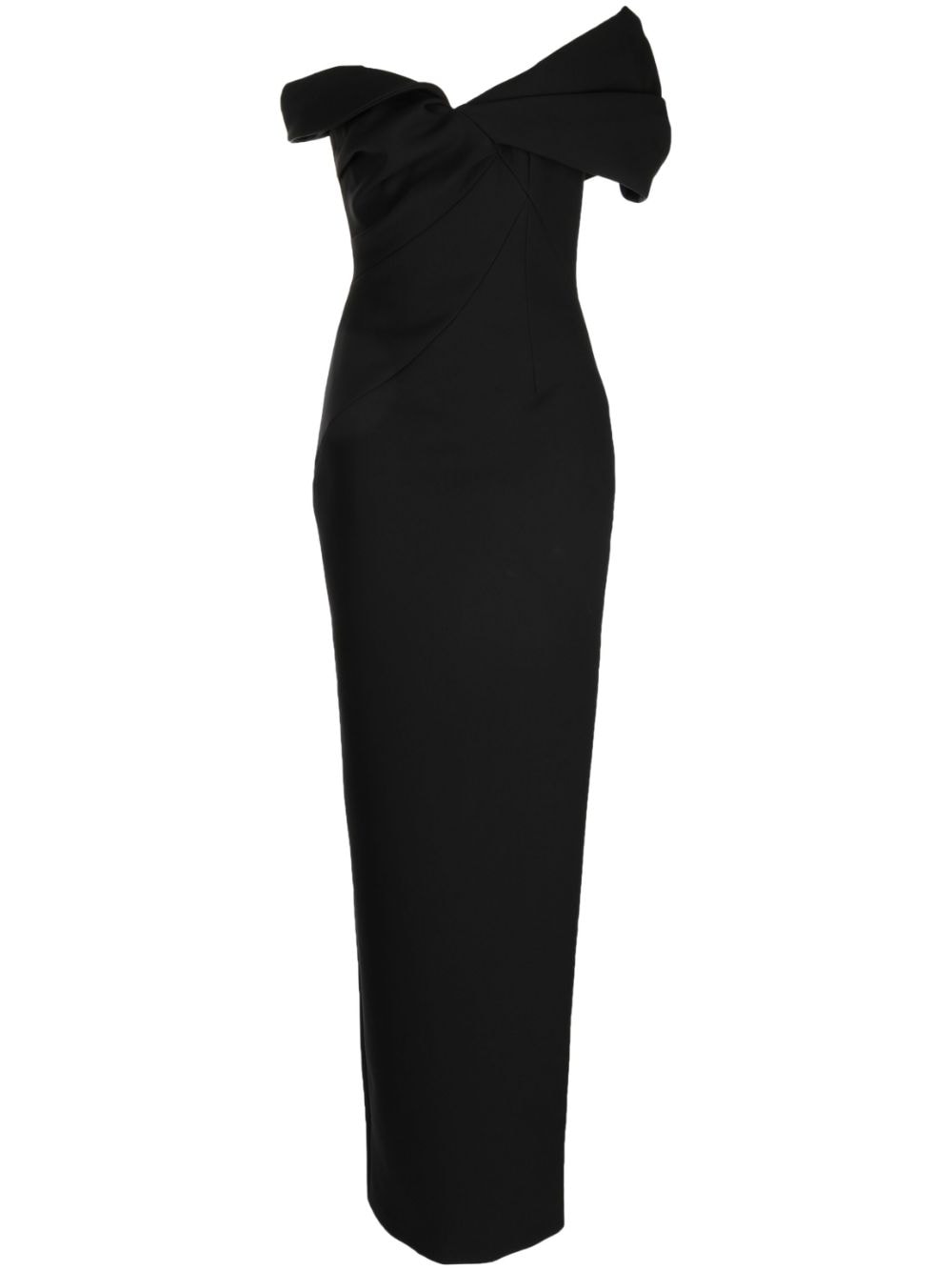 Rachel Gilbert Matteo draped-detailed asymmetric gown - Black von Rachel Gilbert