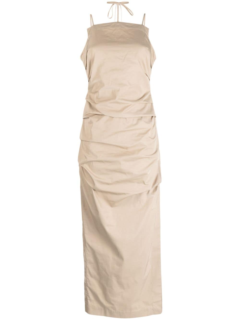 Rachel Gilbert Prescott gathered-detail long dress - Neutrals von Rachel Gilbert