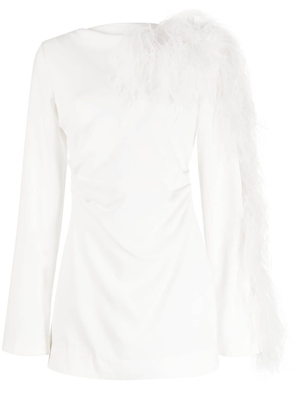 Rachel Gilbert Reina feather-trim minidress - White von Rachel Gilbert