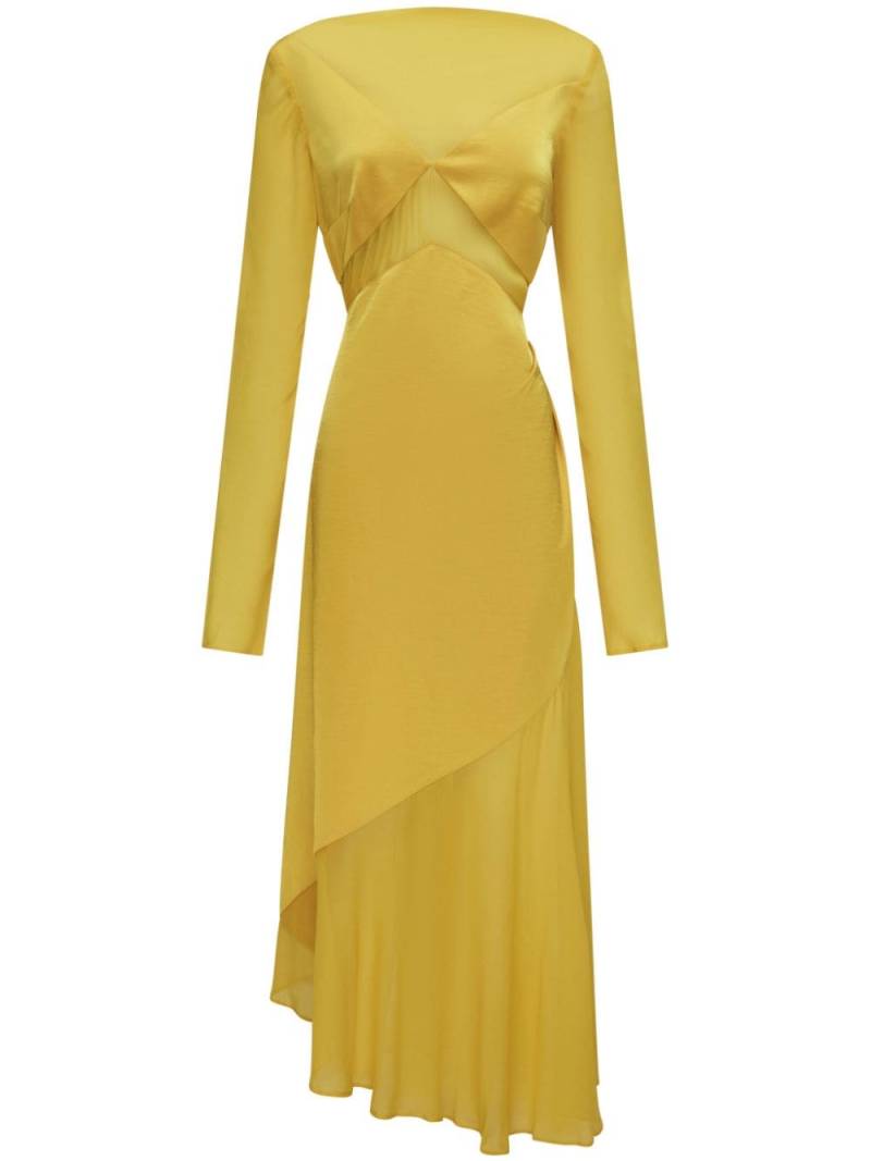 Rachel Gilbert Venus satin-finish asymmetric dress - Yellow von Rachel Gilbert