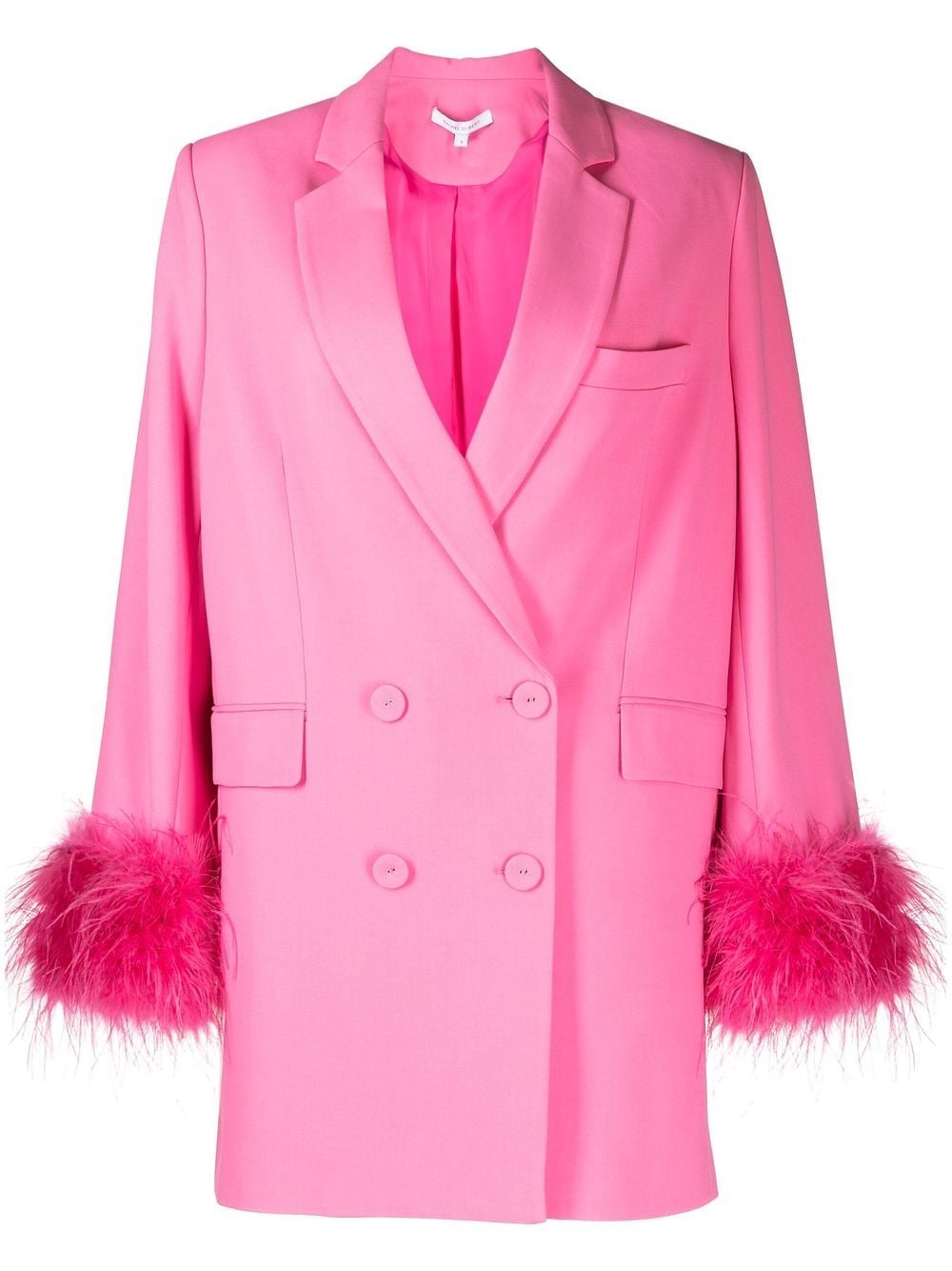 Rachel Gilbert feather-trim blazer dress - Pink von Rachel Gilbert