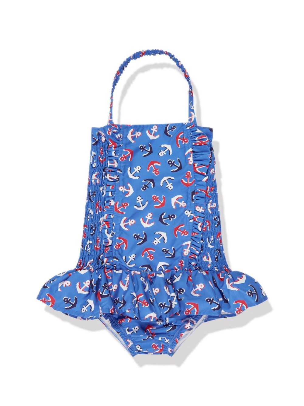 Rachel Riley anchor-print ruched swimsuit - Blue von Rachel Riley