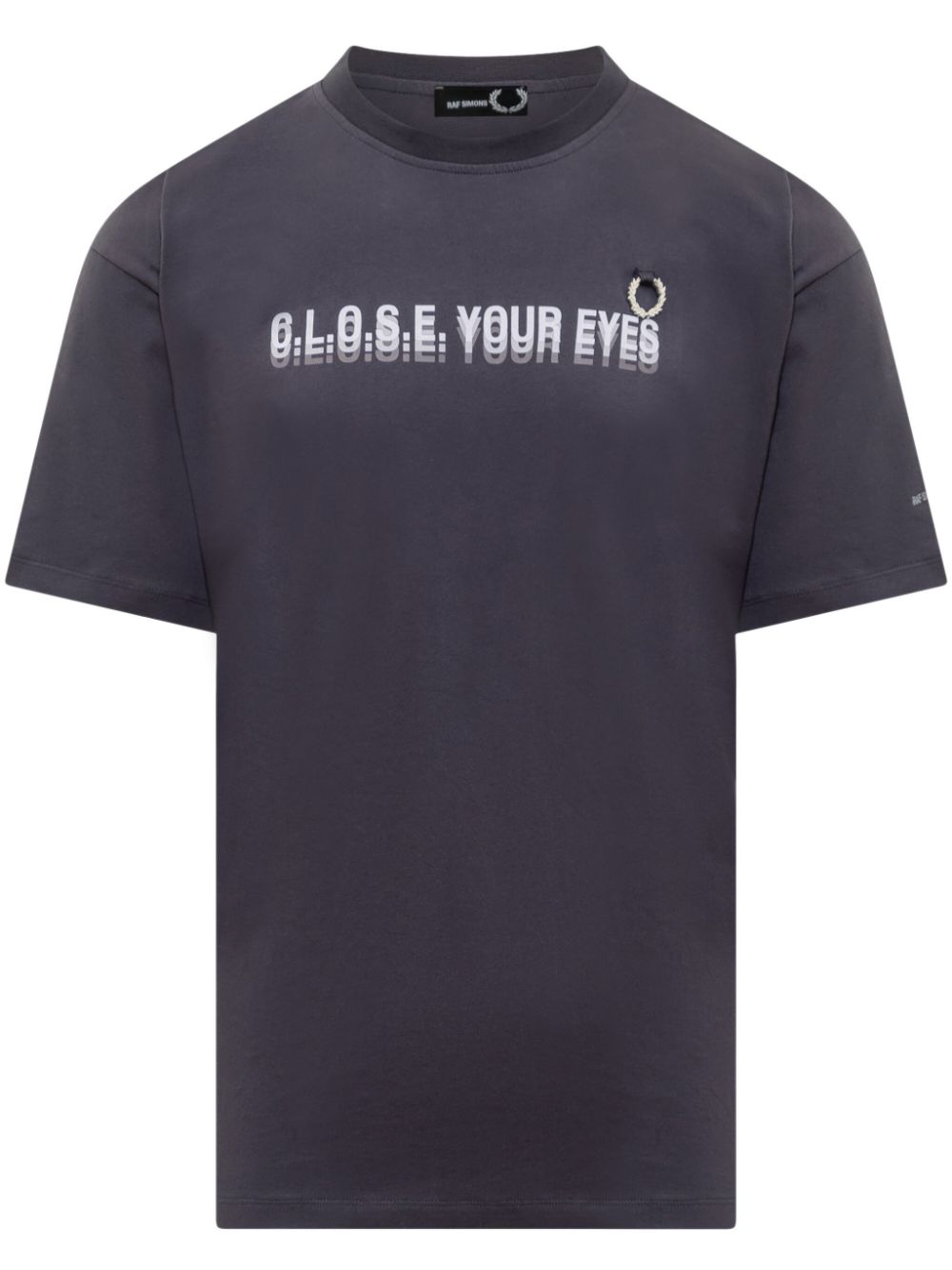 Raf Simons X Fred Perry slogan-print T-shirt - Blue von Raf Simons X Fred Perry