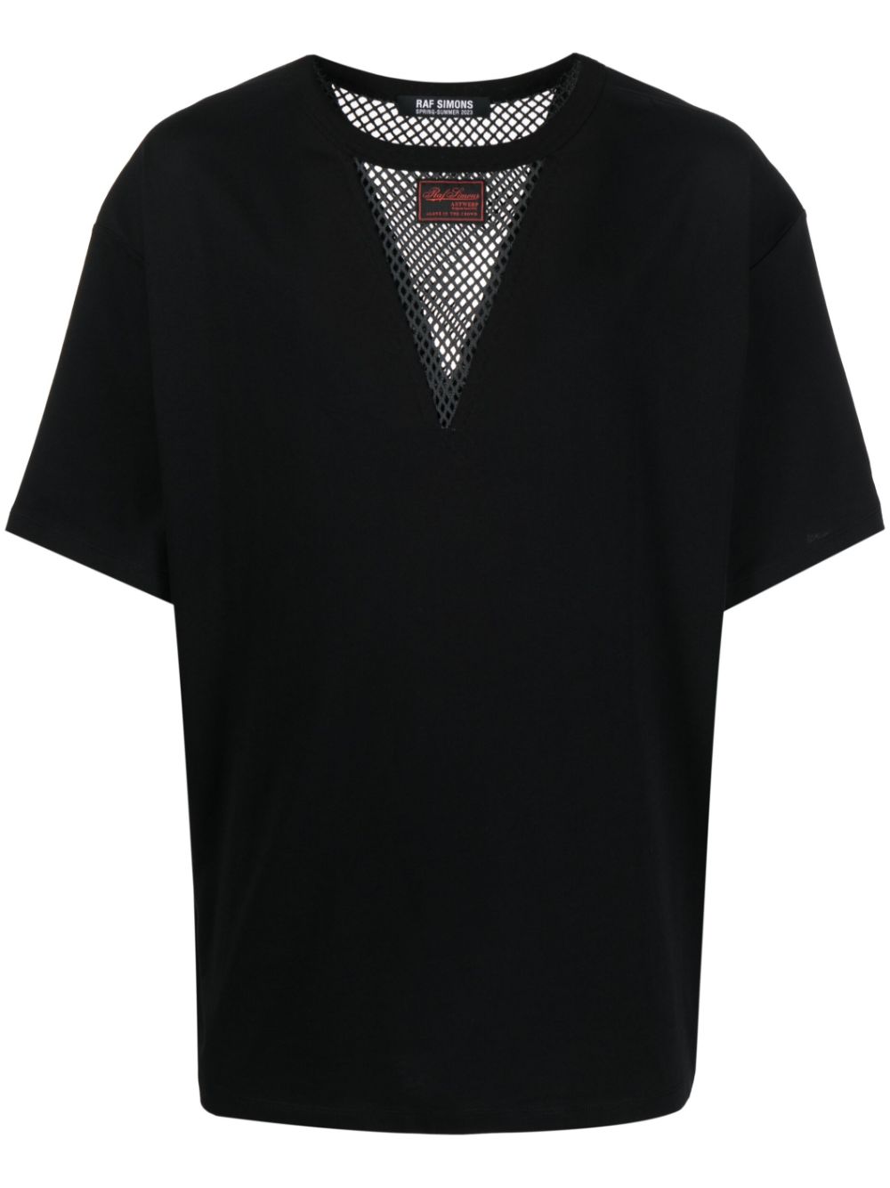 Raf Simons fishnet-panel short-sleeve T-shirt - Black von Raf Simons