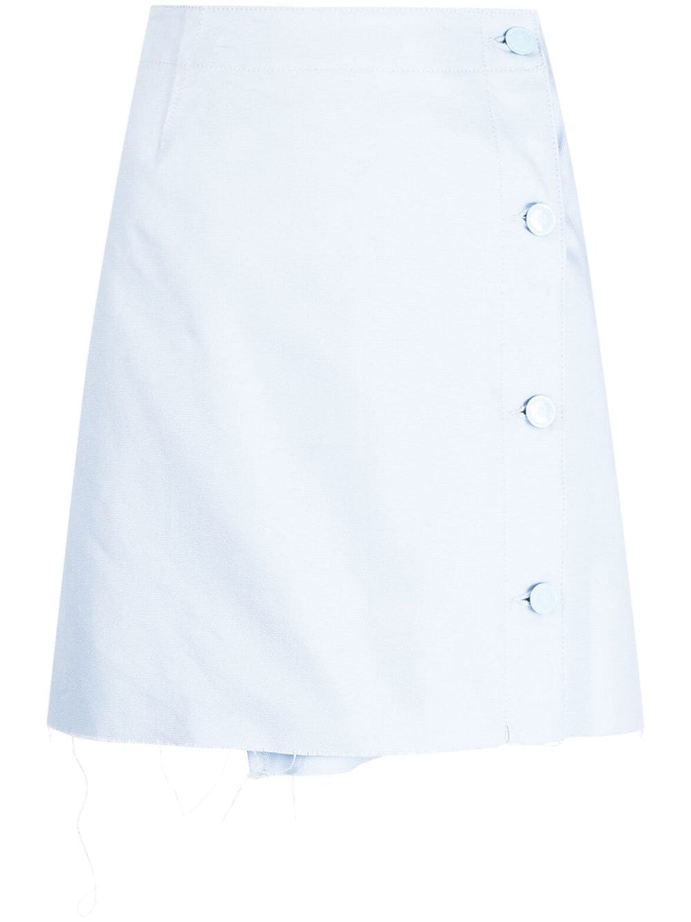 Raf Simons frayed-hem denim miniskirt - Blue von Raf Simons