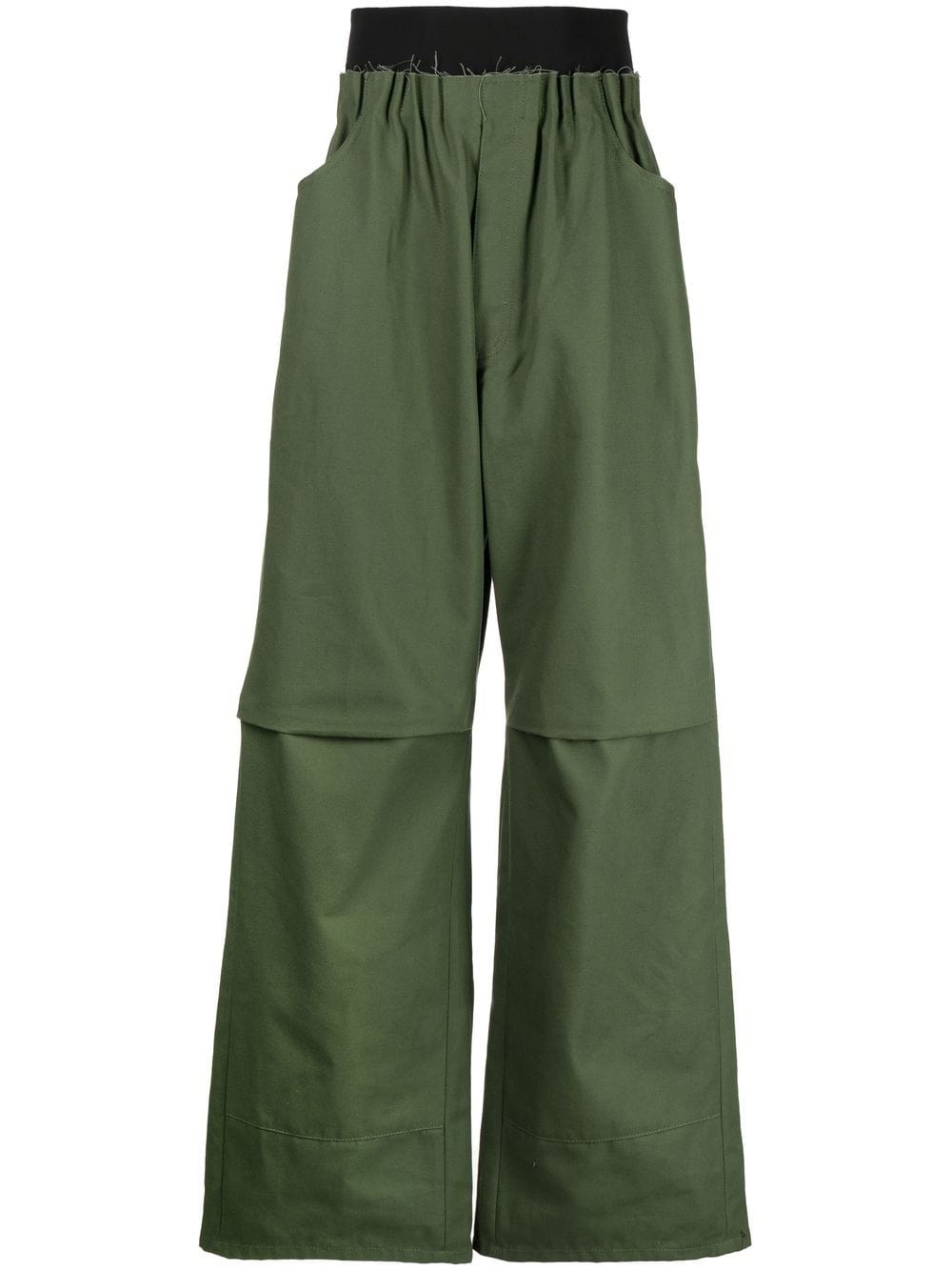 Raf Simons gathered-waist wide-leg trousers - Green von Raf Simons