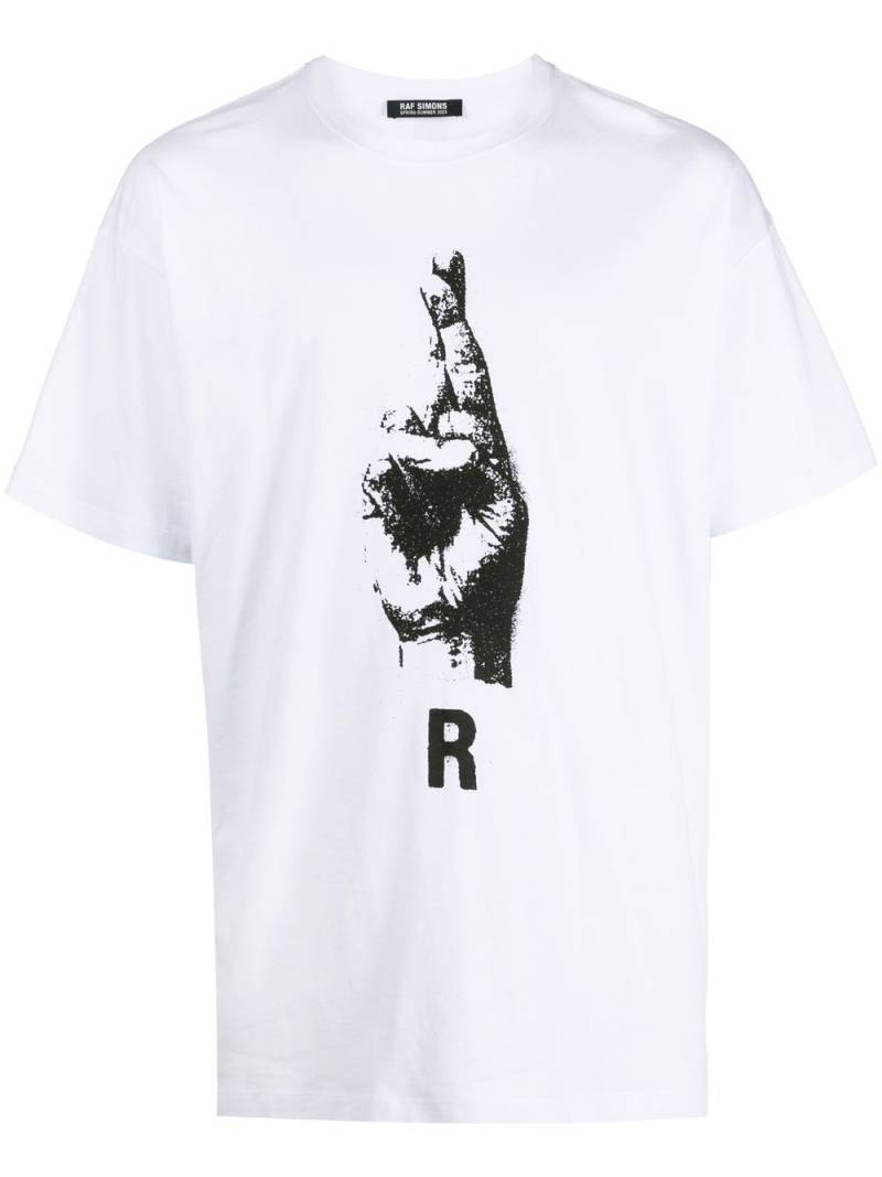 Raf Simons hand sign-print T-shirt - White von Raf Simons