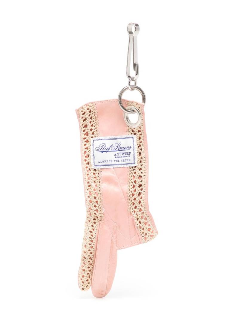 Raf Simons leather glove keyring - Pink von Raf Simons