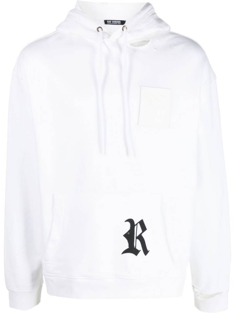 Raf Simons logo patch hoodie - White von Raf Simons