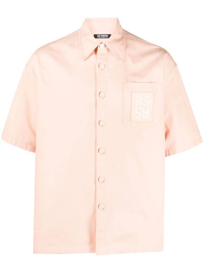 Raf Simons logo-patch cotton shirt - Orange von Raf Simons