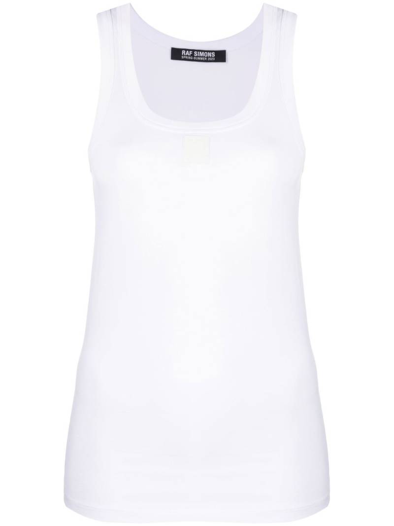 Raf Simons logo-patch cotton tank top - White von Raf Simons