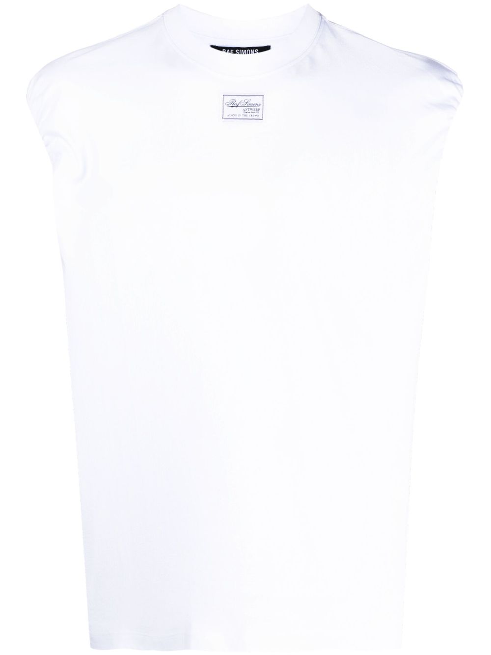 Raf Simons logo-patch sleeveless top - White von Raf Simons