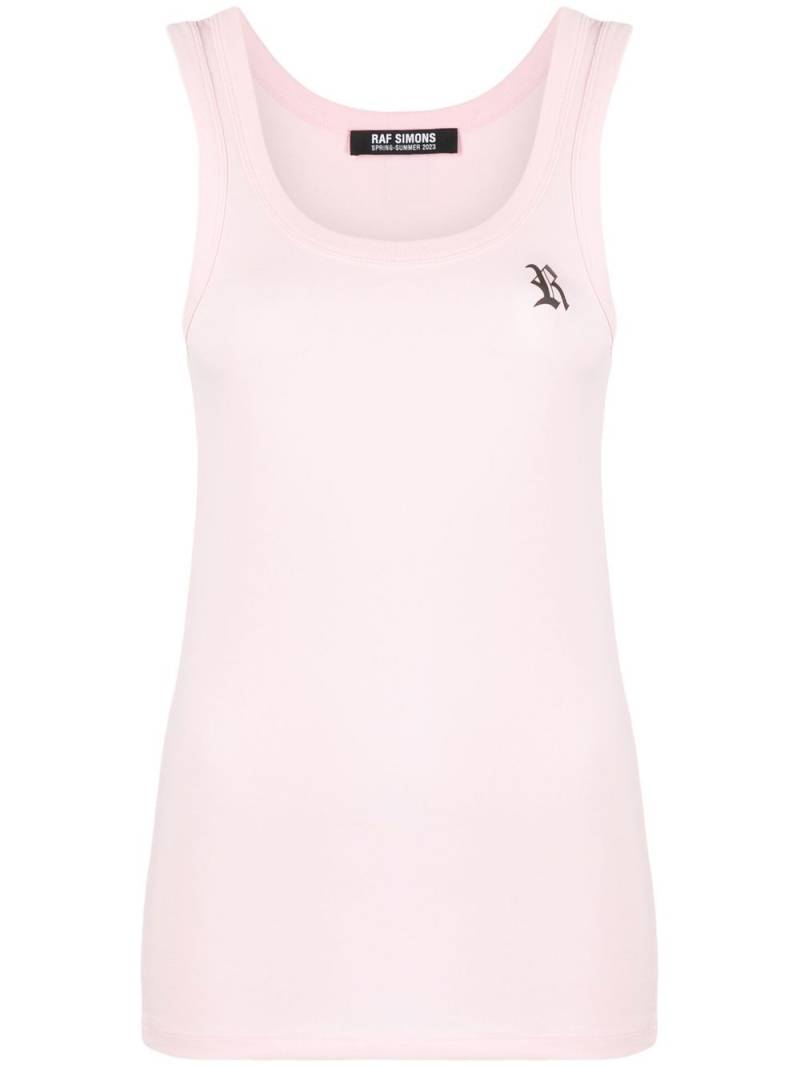 Raf Simons logo-print cotton tank top - Pink von Raf Simons