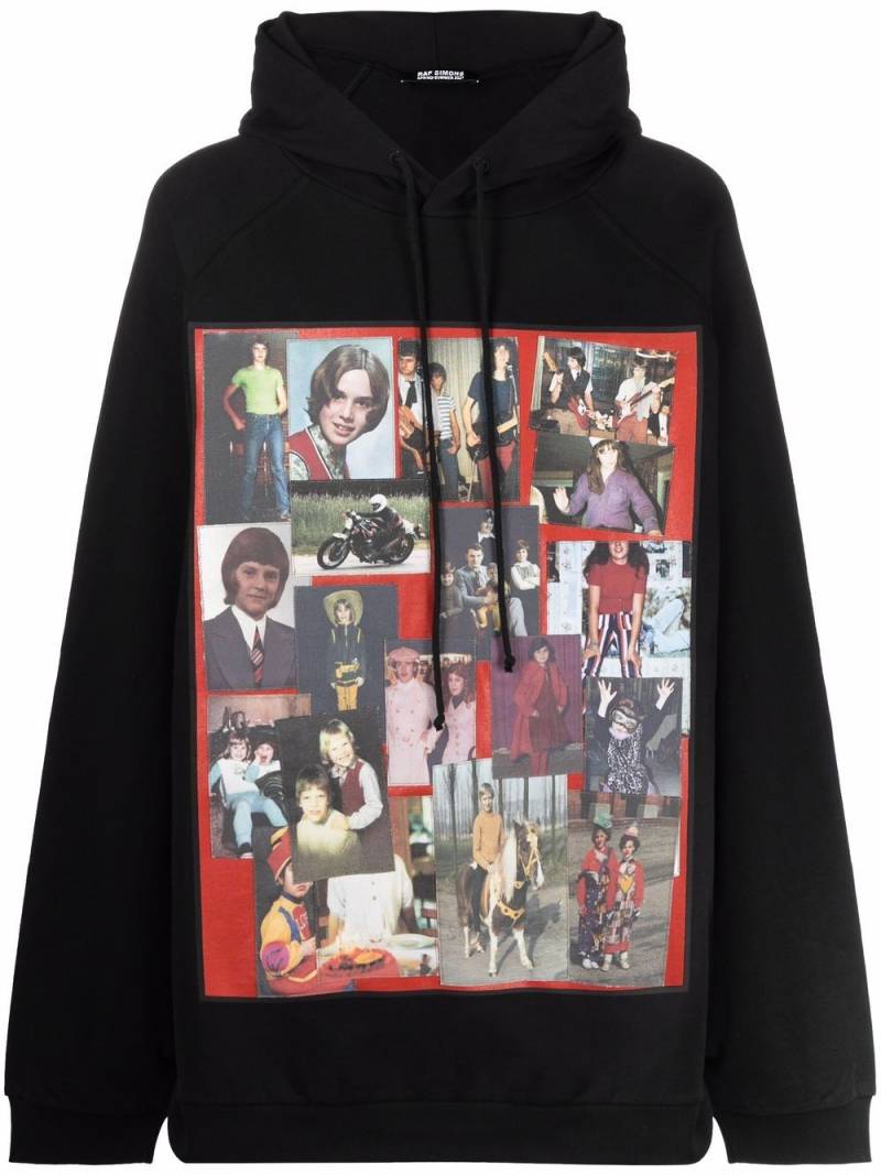 Raf Simons oversized photographic-print hoodie - Black von Raf Simons