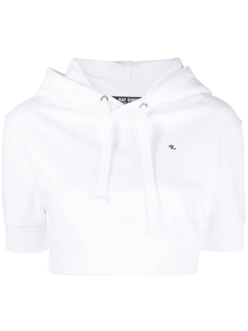 Raf Simons short-sleeve cropped hoodie - White von Raf Simons