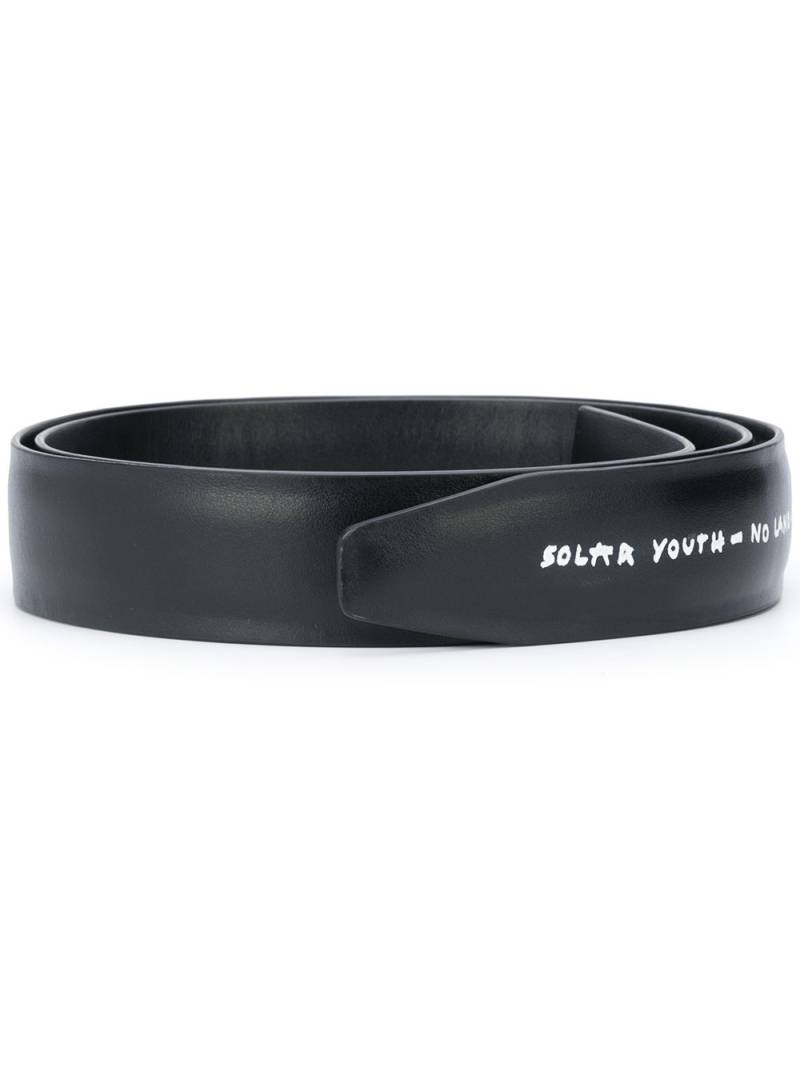 Raf Simons slogan print touch-strap belt - Black von Raf Simons