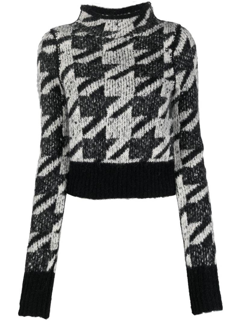 rag & bone houndstooth-check high-neck jumper - Black von rag & bone