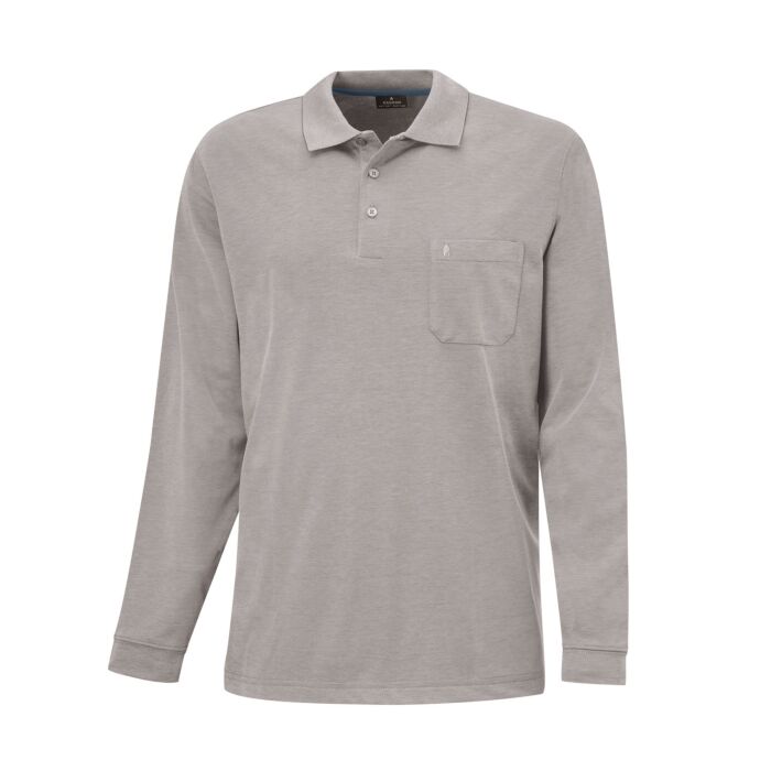 Ragman Herren-Poloshirt langarm uni, taupe, XL von Ragman