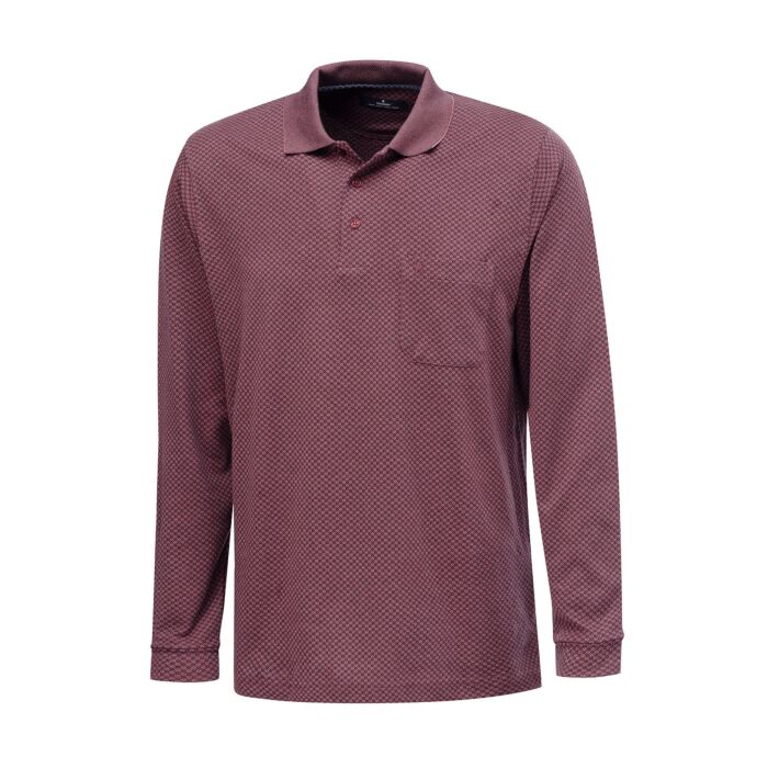 Ragman Jacquard Poloshirt in Mix-Qualität, rot, XL von Ragman