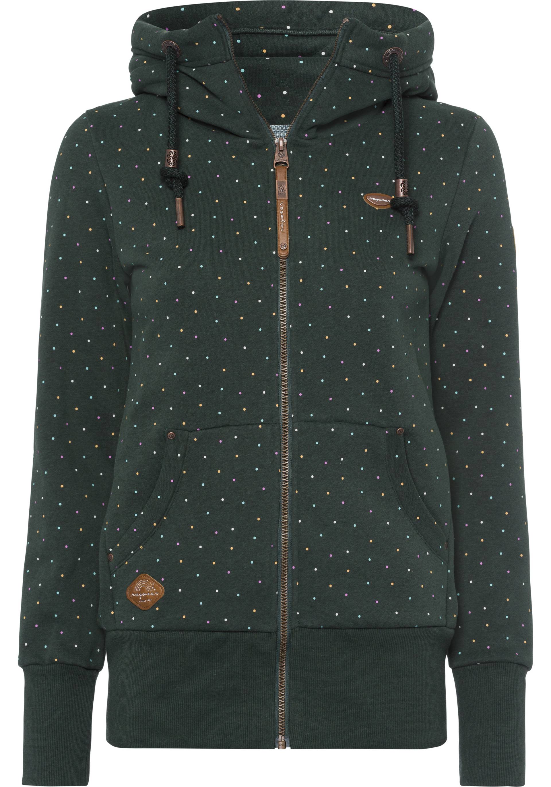 Ragwear Kapuzensweatjacke »NESKA DOTS MULTICOLOR ZIP O«, Longsleeve Jacke im Multicolor-Allover-Dots-Print-Design von Ragwear