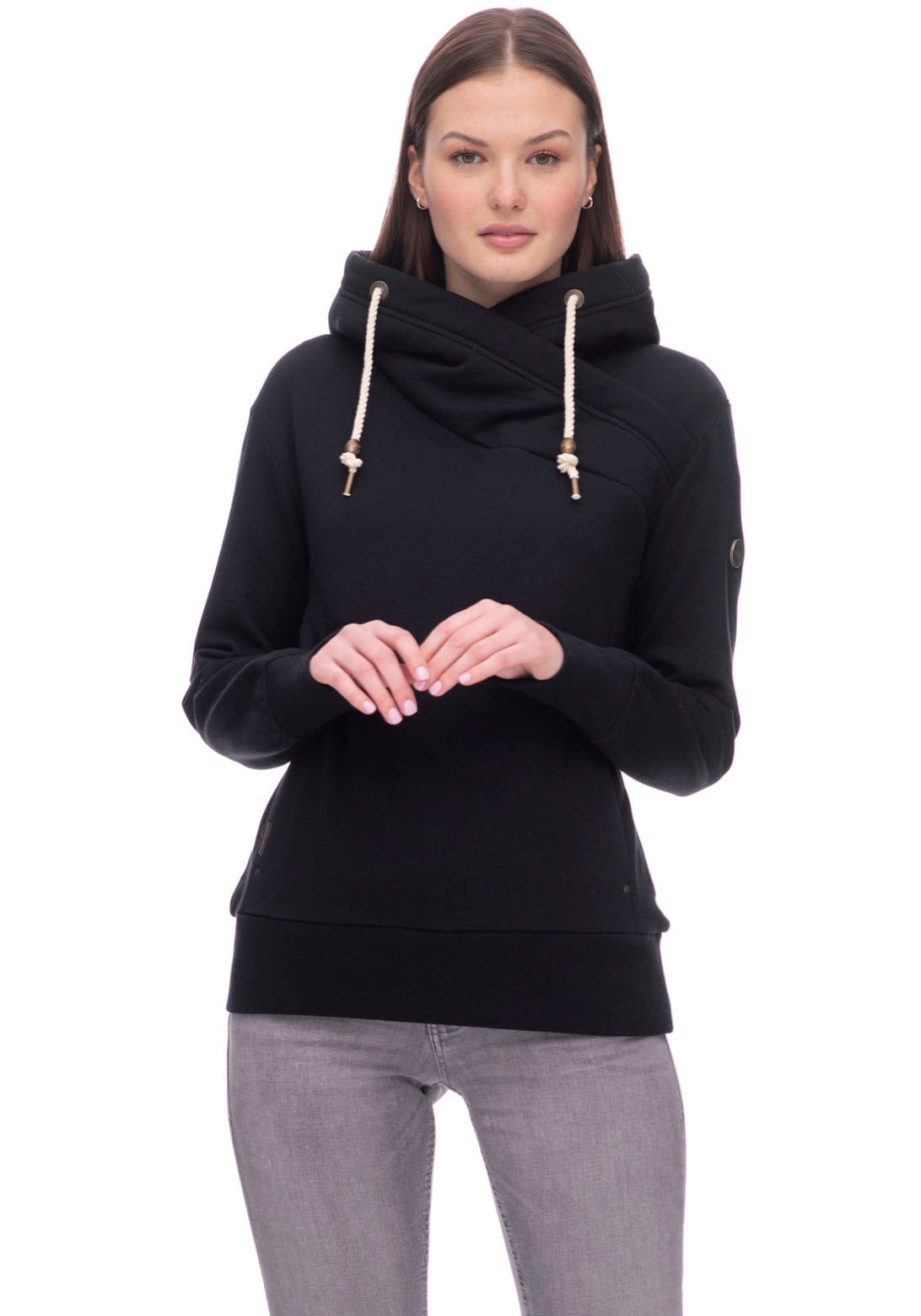 Ragwear Kapuzensweatshirt »HAPPENN«, hoher Schalkragen und Kapuze mit Kordelzug von Ragwear