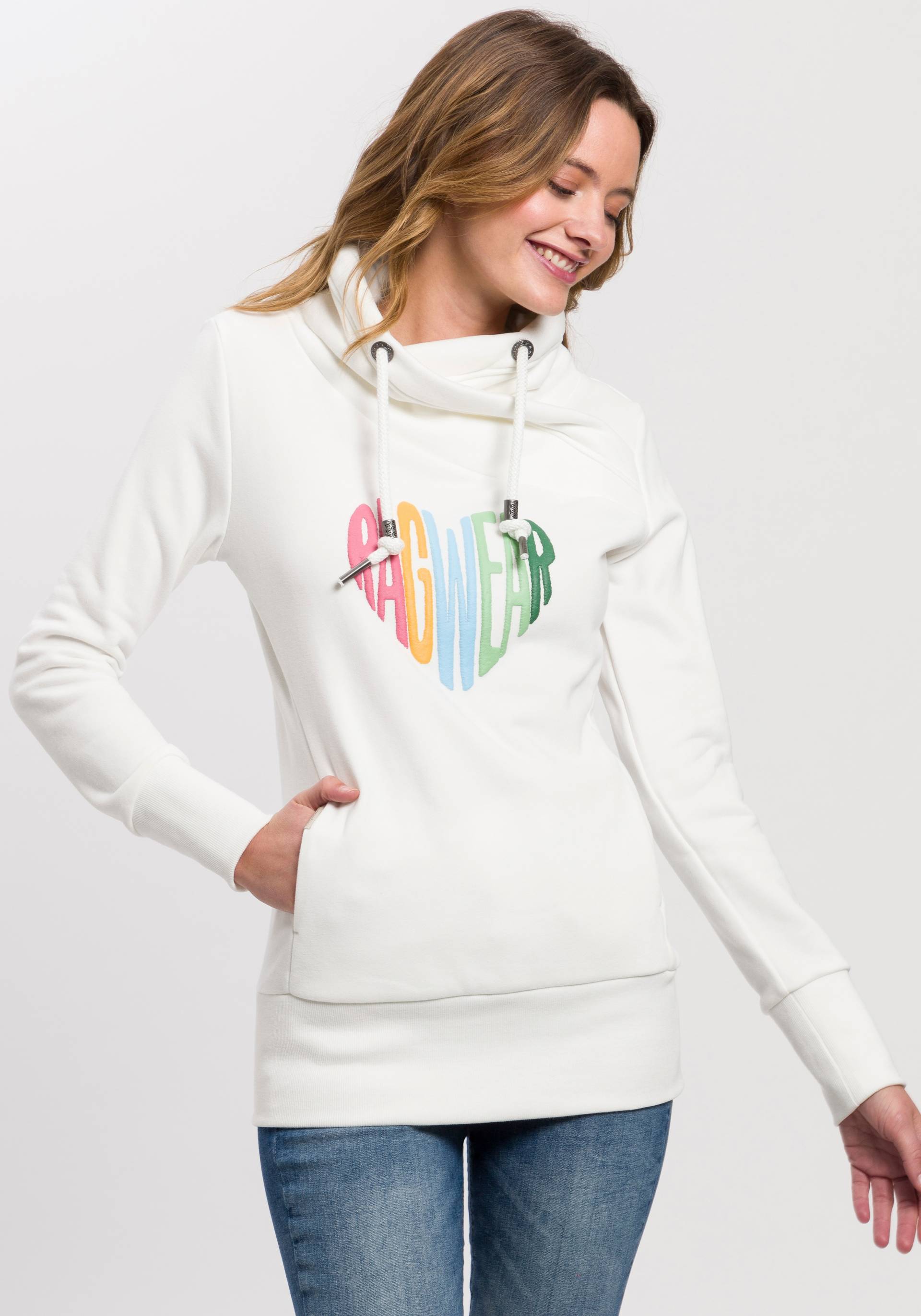 Ragwear Sweater »NESKA LOVE O«, mit asymetrischem Schalkragen im Rainbow Pride-Design von Ragwear