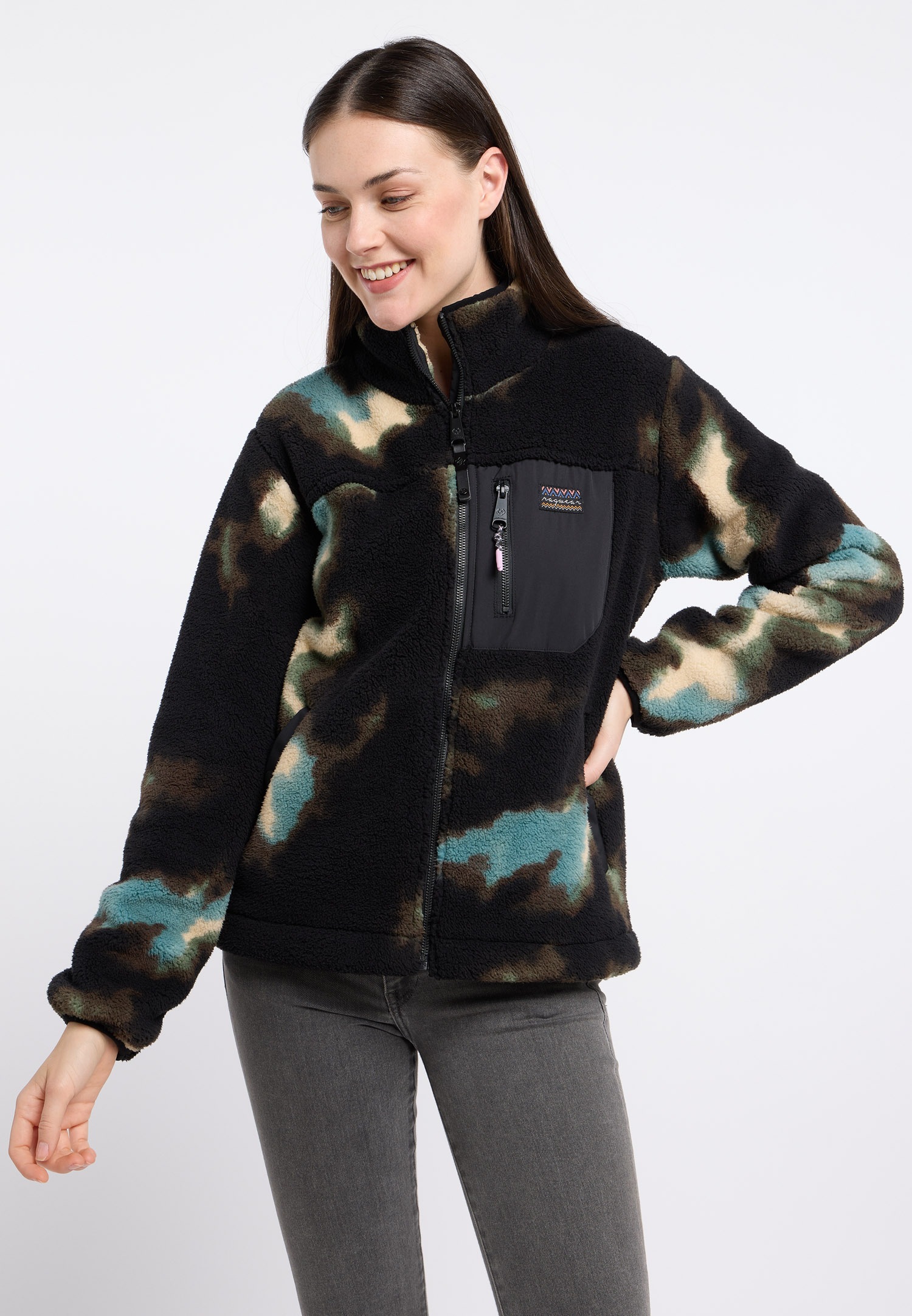 Ragwear Sweatjacke »ALARIS«, aus kuscheligem Plüsch mit Allover Muster Ragwear Sweatjacke »ALARIS«, aus kuscheligem Plüsch mit Allover Muster von Ragwear