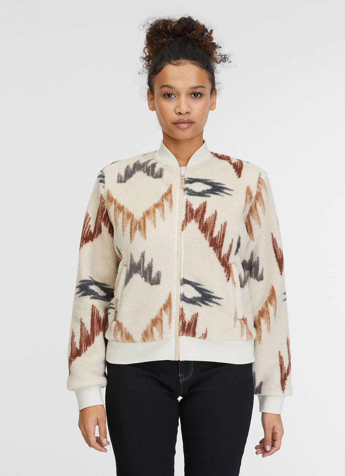 Ragwear Sweatjacke »CAIRRO AZTEC«, aus weichem Teddy Plüsch und Allover Azteken Muster von Ragwear