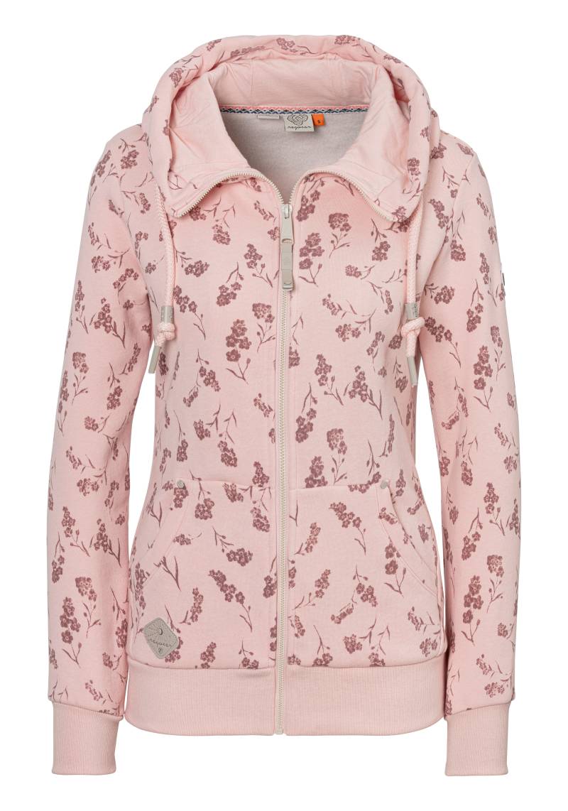 Ragwear Sweatjacke »NESKA FLOWER ZIP COMFY«, mit Alloverdruck und gemütlicher Kapuze mit Kordelzug von Ragwear