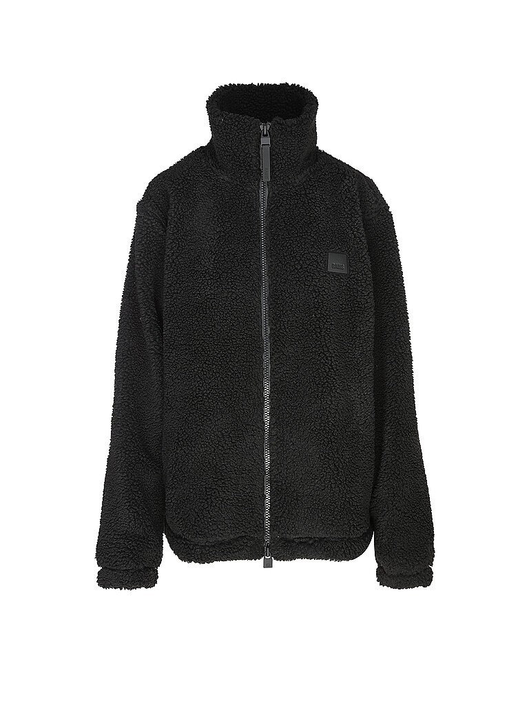 RAINS Jacke in Felloptik KOFU schwarz | L von Rains