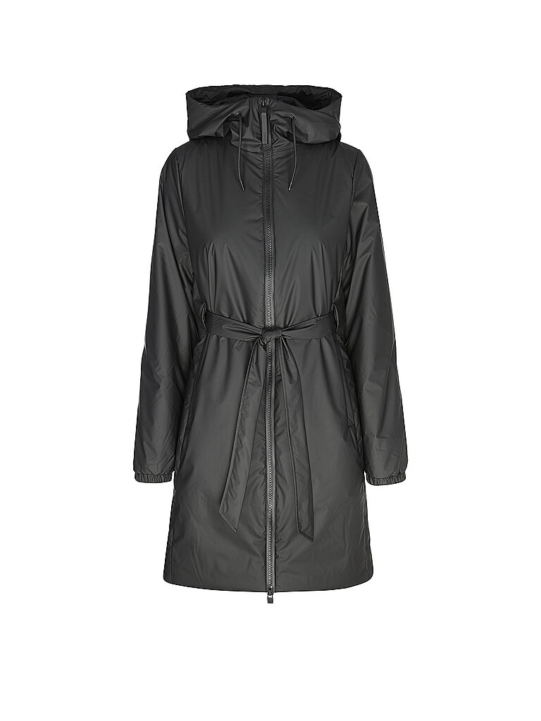 RAINS Regenjacke LOHJA LONG INSULTED CURVED JACKET  schwarz | L von Rains