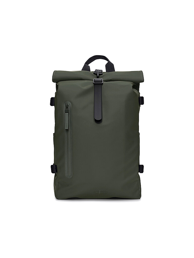 RAINS Rucksack Rolltop Large  grün von Rains