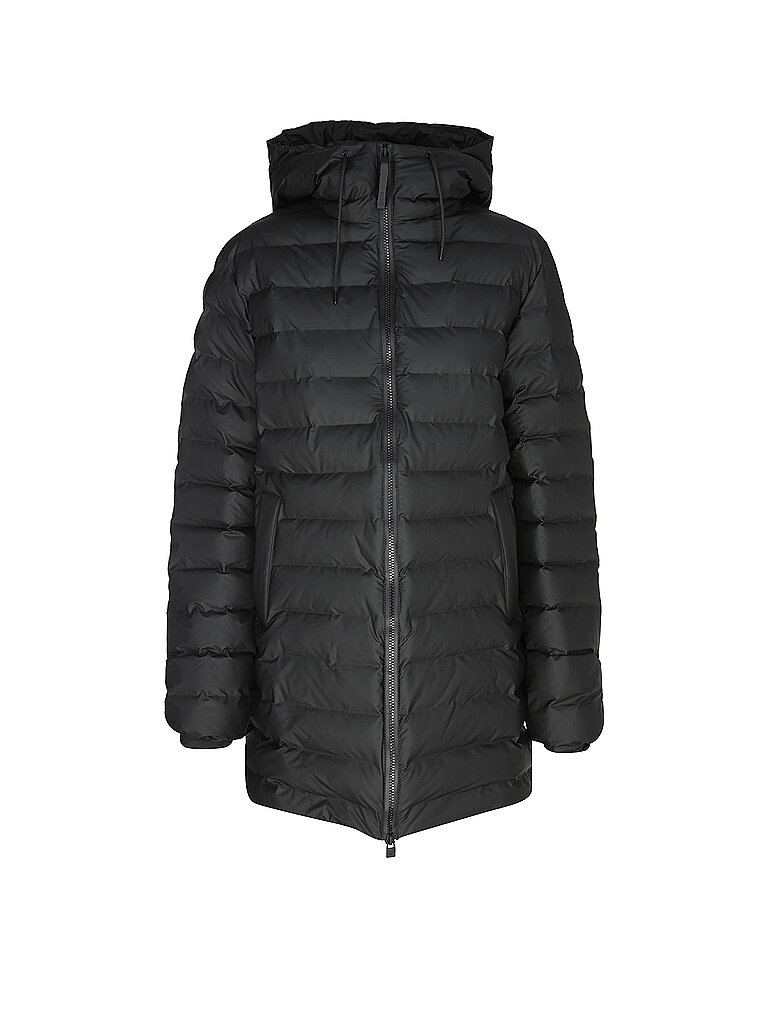 RAINS Steppjacke LOHJA LONG PUFFER JACKET  schwarz | L von Rains