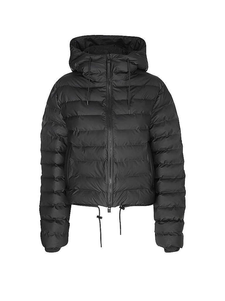 RAINS Steppjacke LOHJA SHORT PUFFER JACKET schwarz | L von Rains