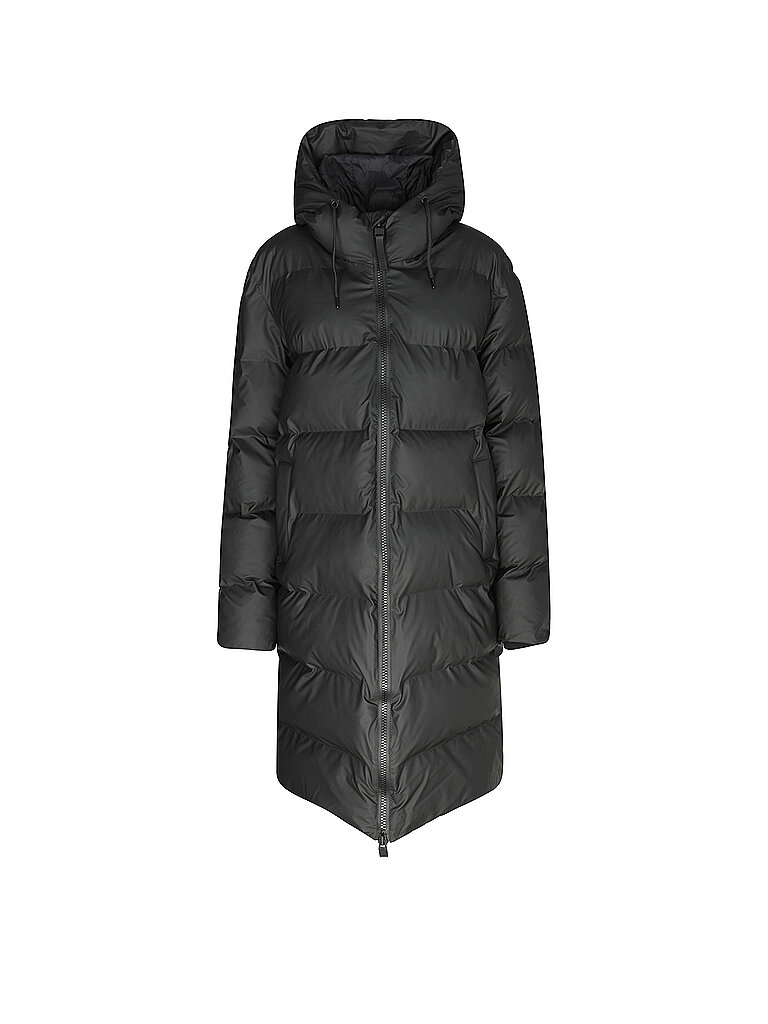 RAINS Steppmantel ALTA LONGER PUFFER JACKET schwarz | L von Rains