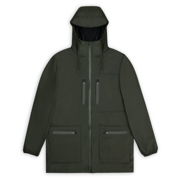 Rains - Cargo Long Jacket W3 - Regenjacke Gr L oliv von Rains