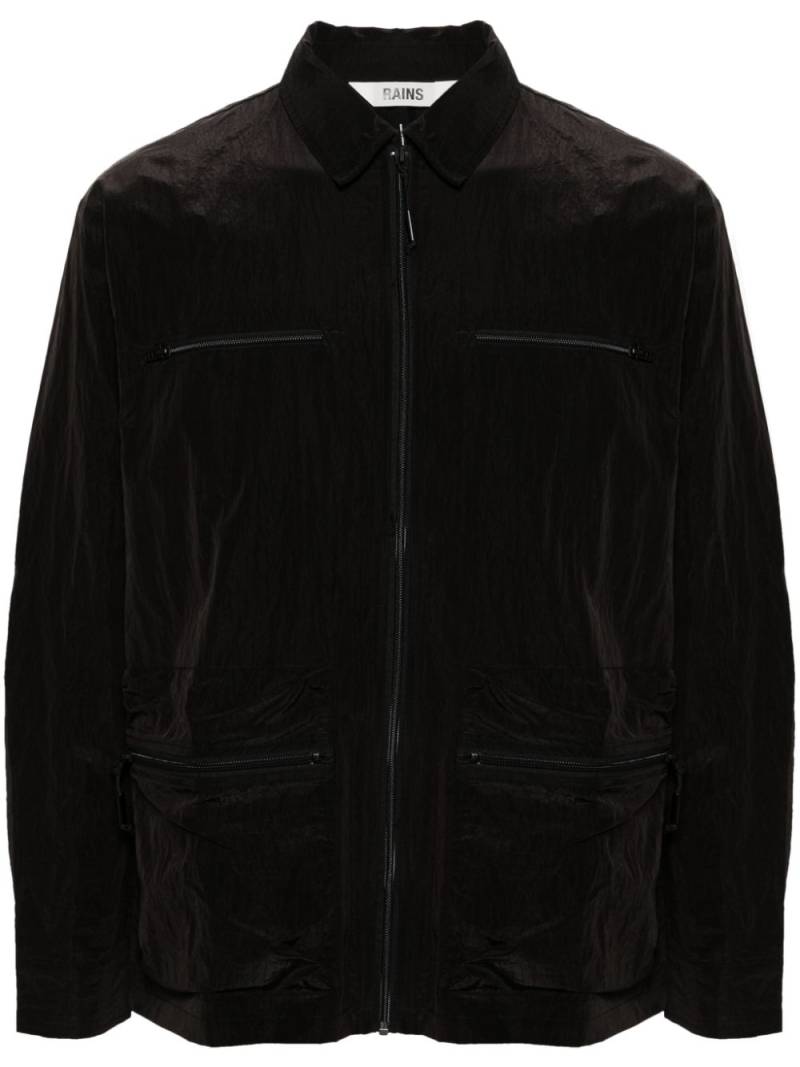 Rains Kano crinkled-finish overshirt - Black von Rains