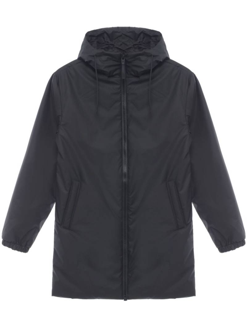 Rains Lohja long hooded jacket - Black von Rains