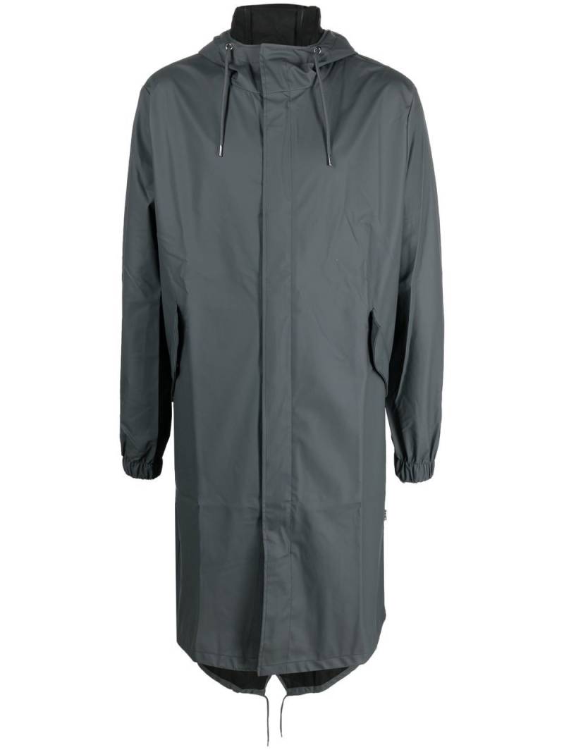 Rains drawstring hooded raincoat - Grey von Rains