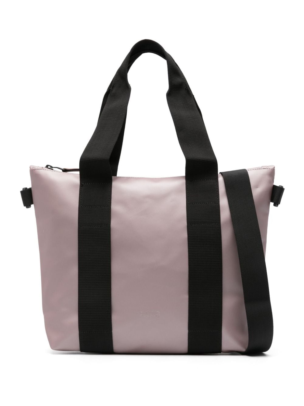 Rains micro metallic-effect tote bag - Pink von Rains