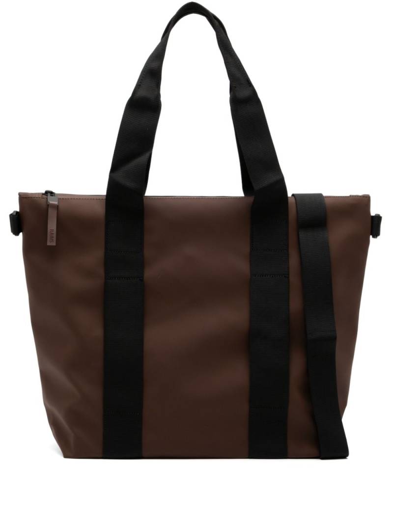 Rains mini waterproof tote bag - Brown von Rains