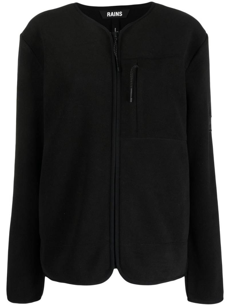 Rains plain fleece jacket - Black von Rains