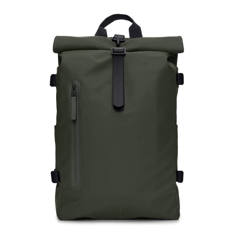 Rolltop Backpack Large W3, Grün von Rains