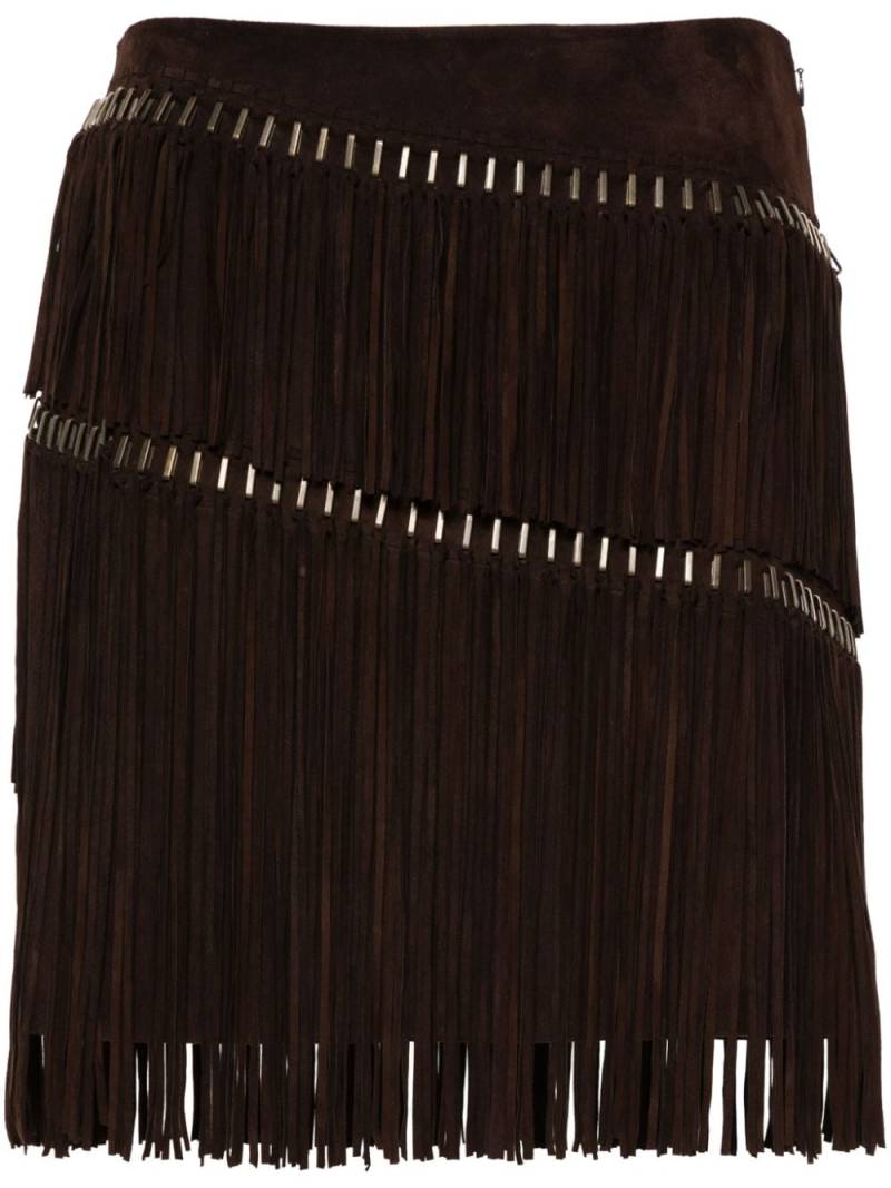 Ralph Lauren Collection Brielle fringed miniskirt - Brown von Ralph Lauren Collection