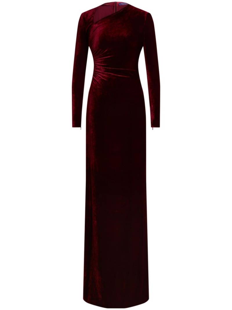 Ralph Lauren Collection Kinslee ruched velvet gown - Red von Ralph Lauren Collection