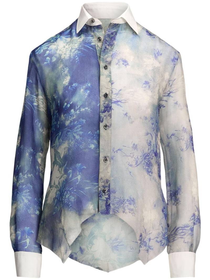 Ralph Lauren Collection Nancie floral-print silk shirt - Blue von Ralph Lauren Collection