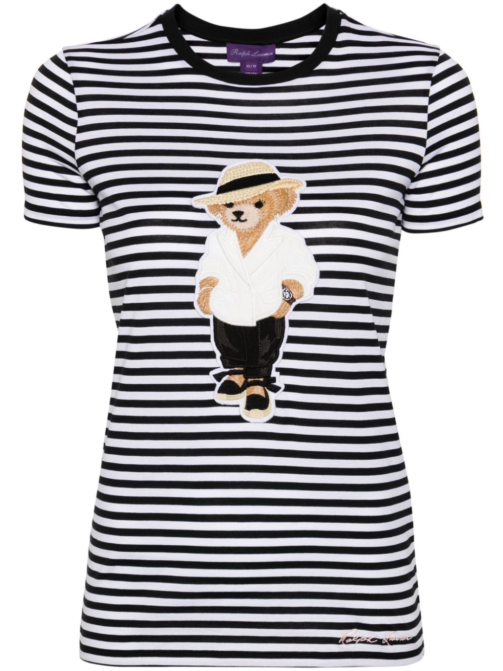 Ralph Lauren Collection Polo Bear-patch cotton T-shirt - Black von Ralph Lauren Collection