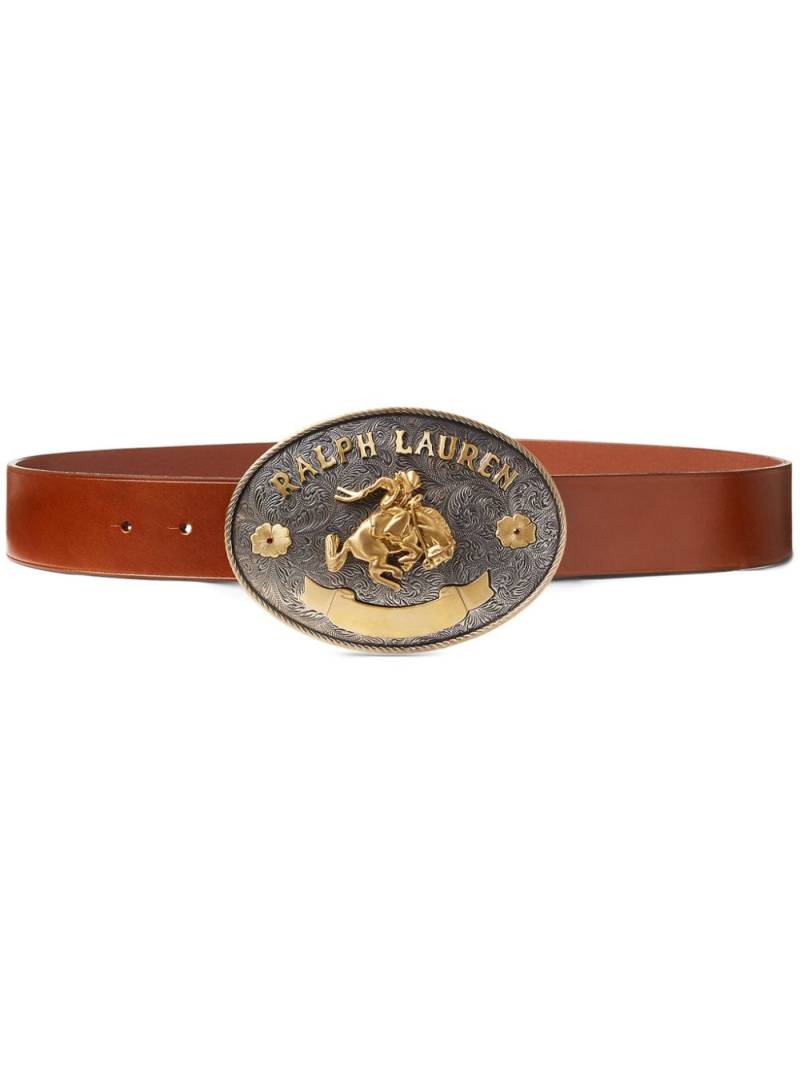 Ralph Lauren Collection Rodeo-buckle leather belt - Brown von Ralph Lauren Collection