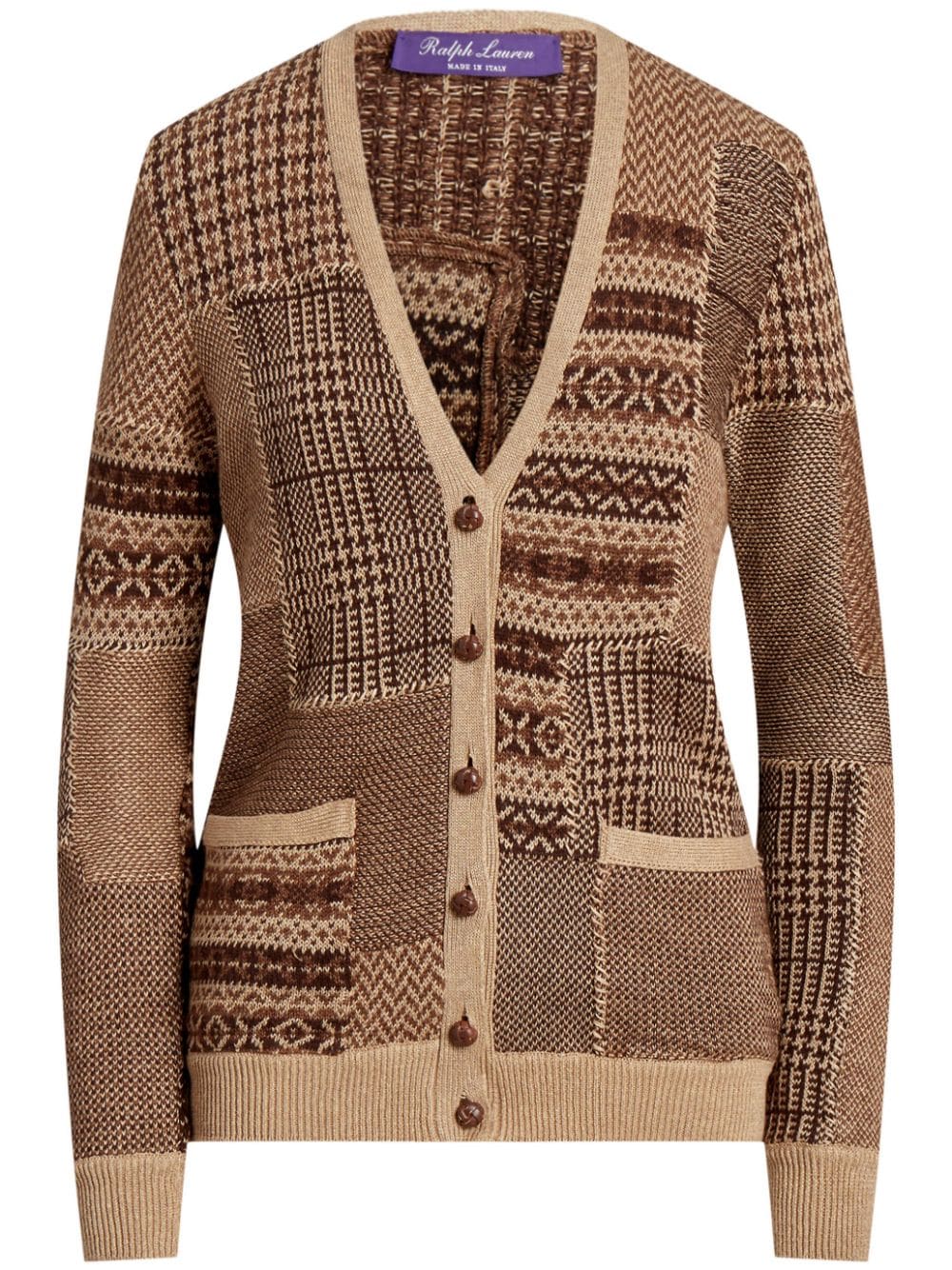 Ralph Lauren Collection V-neck patchwork cardigan - Brown von Ralph Lauren Collection